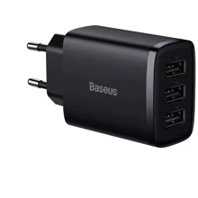 Зарядний пристрій Baseus Wall Charger 3xUSB Compact 17W Black (CCXJ020101): Кабель в комплекті отсутствует