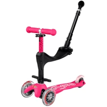 Самокат MICRO Mini 3in1 Deluxe Plus – Розовый (до 50 kg, до 20 kg с сидением, 3-х кол.) MMD079: Количество колес 3