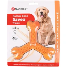 Іграшка Flamingo Rubber Flexo Saveo Triple Bone Chicken потрійна кістка жувальна для собак, смак курки 15.5х14 см (54145): undefined undefined