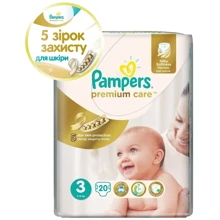 Підгузки Pampers Premium Care New Born (5-9 кг) 20 шт (4015400687818): Тип Підгузки