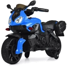 Детский электромотоцикл 2 колесный Bambi Racer синий (M 4080EL-4): Вид мотоцикл