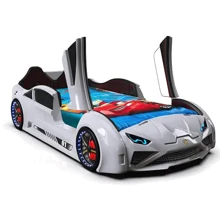 Детская кровать машина Lamborghini белая: Тип классическая