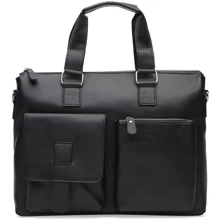 Мужская сумка мессенджер Borsa Leather черная (K18825-black): Пол Мужской
