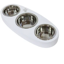 Миски Lucky Pet металические на деревянной подставке линейка Естет 2x0.24л/11.5см и 0.4л/13см белый (553270): Тип Миски