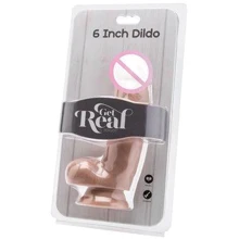 Реалистичный фаллоимитатор с мошонкой Get Real ToyJoy, 12x4 см, телесный: Назначение Анальные