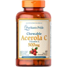 Puritans Pride Chewable Acerola with Vitamin C 500 mg Ацерола с витамином С со вкусом ягод 60 жевательный таблеток: Тип Витамин C