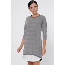 Платье FashionUp PL-1779B 42 серое повседневное до середины бедра: Состав Вискоза, Полиэстер, Эластан
