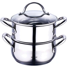 Каструля Bergner Gourmet 2.2 л 3 предмети (BG-6521): Тип Кастрюля с пароваркой
