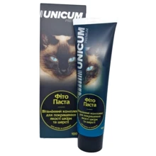 Фитопаста Unicum комплекс для кошек и котят для улучшения качества кожи и шерсти 100гр/8 (UN-100): Вид Паста