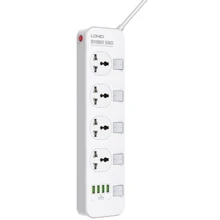 Сетевой фильтр LDNIO SC4408 White: Количество розеток, шт 4