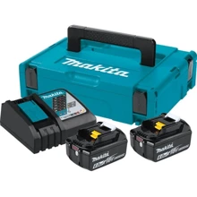 Набір акумуляторів + зарядний пристрій Makita 198116-4, LXT BL1860B x 2шт (18В, 6Ач) + DC18RC, кейс Makpac: Тип Комплект (зарядное устройство + аккумулятор)