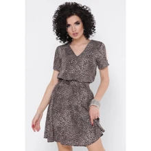 Платье FashionUp PL-1766C 42 бежевое повседневное до середины бедра: Состав Полиэстер, Шелк, Эластан