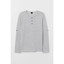 Лонгслив H&M 6091469 S серый: Вид Лонгсливы