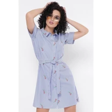 Платье FashionUp PL-1767F-42 42 синее повседневное до середины бедра: Состав Хлопок