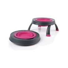 Миска одинарна Dexas Single Elevated Feeder-LG на складній підставці маленька 360 мл рожева (dx30692): Тип Миски