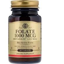 Folate Solgar Metafolin Фолиевая кислота 1000 mcg 60 Tab: Тип Витамин B