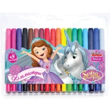 Фломастери 18 кол. "Sofia The First" (650375): Тип На водній основі