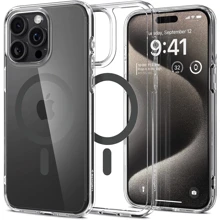 Чехол для iPhone Spigen Ultra Hybrid MagFit Graphite (ACS06577) for iPhone 15 Pro Max: Цвет прозрачный
