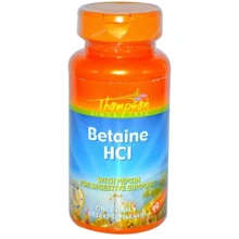 Thompson Betaine HCl, 90 Tablets (THO-19535): Тип Бетаина гидрохлорид