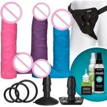 Страпон Doc Johnson Vac-U-Lock - Dual Density UltraSKYN Colors Set: Для кого Для женщин