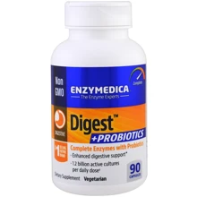 Enzymedica Digest + Probiotics Ферменты и пробиотики 90 капсул: Тип Пищеварительные ферменты