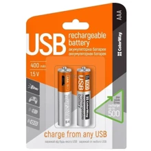 ColorWay AAA micro USB 400 mAh * 2 (CW-UBAAA-01): Емкость 4500 мАч
