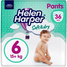 Підгузки Helen Harper Soft&Dry XL Розмір 6 (+15 кг) 36 шт (5411416061229) (271444): Тип Подгузники-трусики