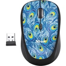 Мышь Trust Yvi Wireless Mouse Peacock (23388): Интерфейс подключения Wireless, USB