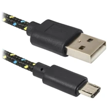 Кабель Defender USB Cable to microUSB 1m Black (87474): Тип USB Cable - microUSB