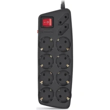 Сетевой фильтр REAL-EL RS-10 Protect 5 м Black (EL122300040): Количество розеток, шт 10