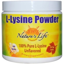Nature's Life L-Lysine Powder, Unflavored, 200 g (NLI-51230): Тип лізин