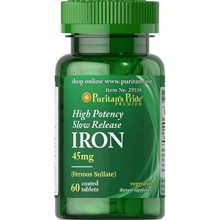 Puritan's Pride High Potency Slow Release Iron 45 mg-60 Tablets: Тип Железо