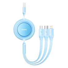 Кабель Baseus USB Cable to Micro USB/Lightning/Type-C Bright Mirror 2 Series 3.5A 1.1m Sky Blue (CAMJ010017): Тип USB Cable - Lightning/microUSB/USB-C