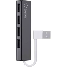 Адаптер Belkin Travel Ultra Slim HUB USB to 4xUSB Black (F4U042bt): Колір чорний