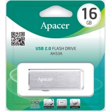 USB-флешка Apacer AH33A 16GB USB 2.0 Metal Silver (AP16GAH33AS-1): Стандарт USB USB 2.0