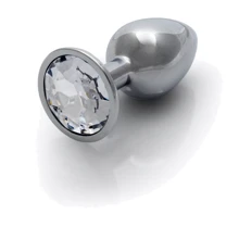 Металевий анальний затор Ouch! Heart Gem Silver - Diamond, S: Для кого унісекс