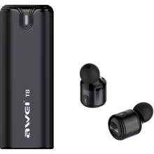 Навушники Awei T8 Twins Black: Тип конструкції вакуумні
