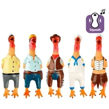 Іграшка для собак Flamingo Chicken Village People латексна з пищалкою 24х7х5 см (43021): Виробник Flamingo