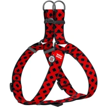 Шлея для собак WAUDOG Nylon c QR паспортом рисунок Шотландка красная пластиковый фастекс XL, Ш 35 мм, А=В 70-100 см (324-0100): Производитель WAUDOG