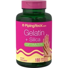 Piping Rock Gelatin (Beef) plus Silicon Optimizer 540 mg 180 Caps Желатин (говяжий) плюс кремний оптимизатор: Тип Желатин