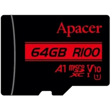 Карта пам'яті Apacer 64GB microSDXC Class 10 UHS-I U1 V10 A1 (AP64GMCSX10UB-RA): Тип карти MicroSDXC