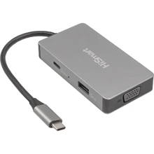Адаптер HiSmart Adapter USB-C to 2x HDMI+VGA+USB+USB-C (CA913879): Колір серый