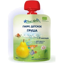 Пюре FLEUR ALPINE Груша, 90 мл (5024688001024): Вид Фруктовое
