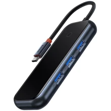 Адаптер Baseus Adapter AcmeJoy USB-C to HDMI+2xUSB3.0+USB2.0+RJ45+Type-C PD DarkGrey (WKJZ010313): Колір серый