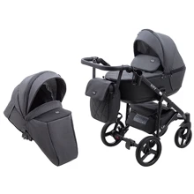 Коляска 2 в 1 Bair City Soft 219 графит черная кожа (626211): Тип коляски Универсальная коляска (2-в-1)