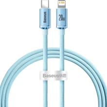 Кабель Baseus Cable USB-C to Lightning Crystal Shine Series 20W 1.2m Sky Blue (CAJY001303): Тип USB-C - Lightning