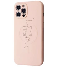 Чехол для iPhone WAVE Minimal Art Case iPhone with MagSafe Pink Sand/Humanfor iPhone 12 Pro Max: Цвет розовый