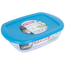 Форма Pyrex C&S Blue для запекания 1.1 л 23х15х6.5 см (215PSE3): Крышка Есть
