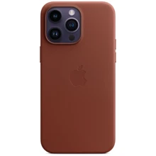 Чехол для iPhone Apple for iPhone 14 Pro Max Leather Case with MagSafe Umber (MPPQ3): Цвет коричневый