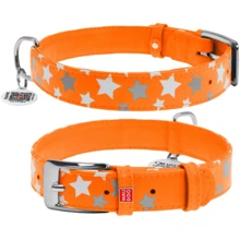 Нашийник Collar Glamour з візерунком Зірочка Світиться з QR паспортом 38-49 см 25 мм помаранчевий (4823089301358): Виробник Collar